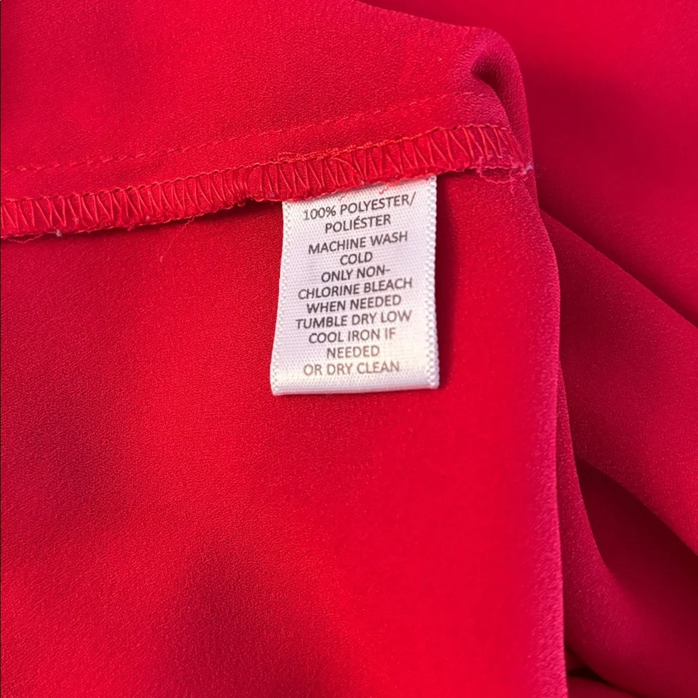 LOFT Vibrant Red Ruffle Blouse - Picture 4 of 4